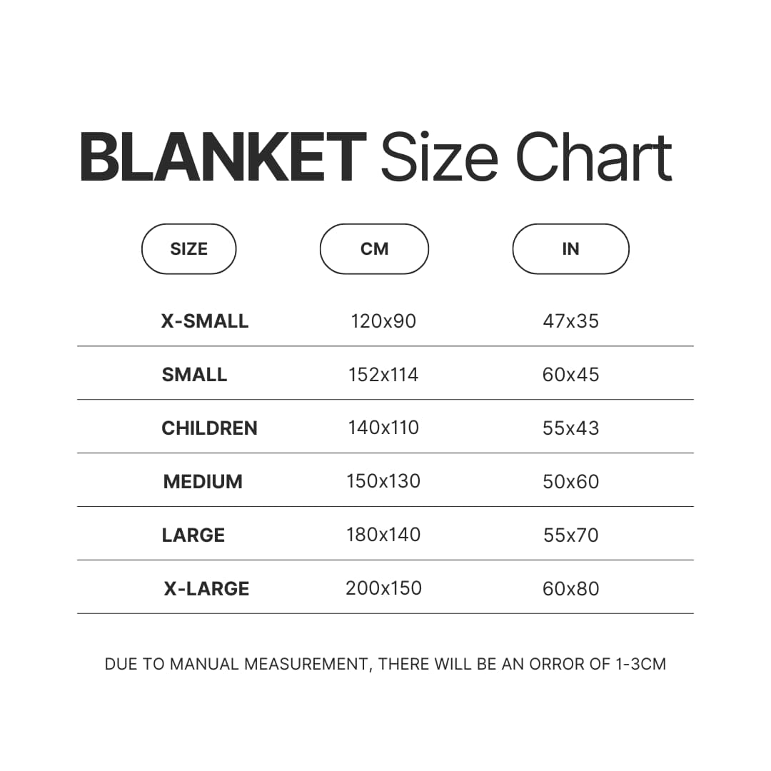 Blanket Size Chart - Burzum Store