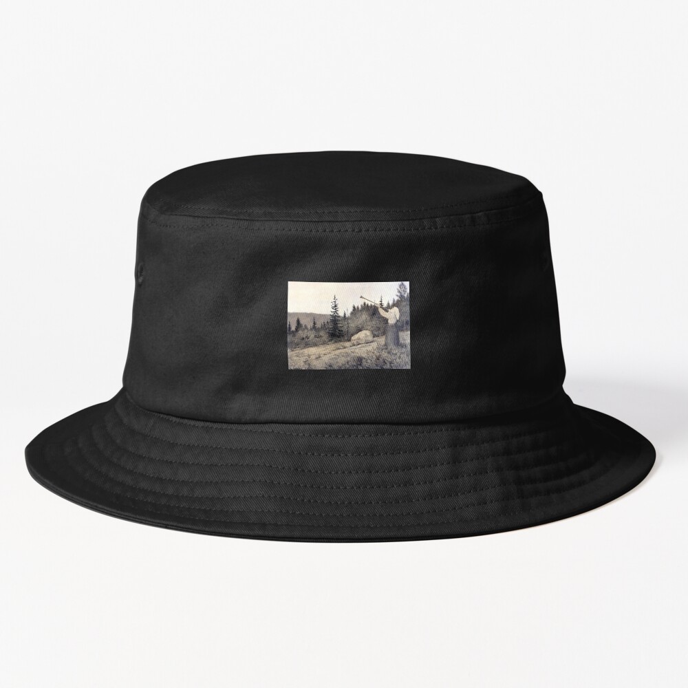Up In The Hills A Clarion Call Rings Out Theodor Kittelsen Bucket Hat